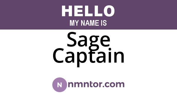 Sage Captain