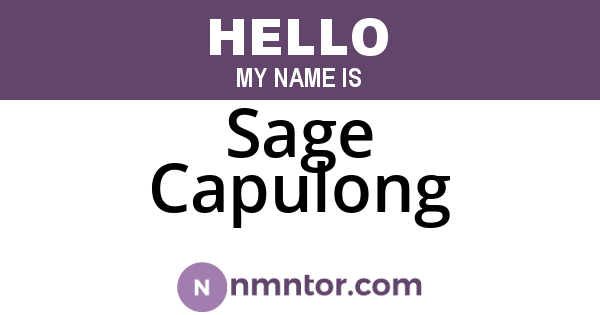 Sage Capulong