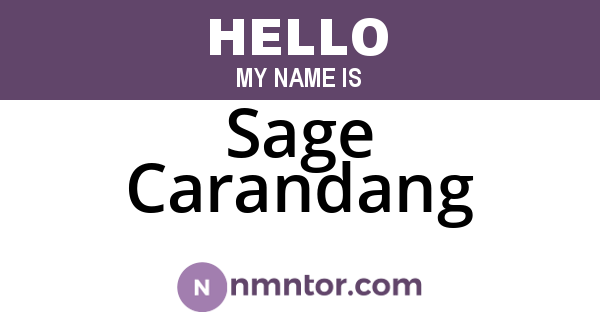 Sage Carandang