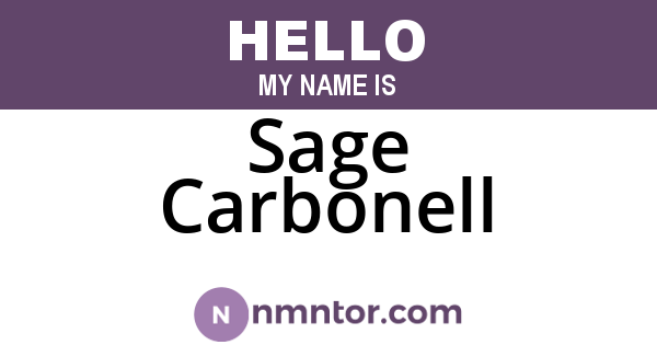 Sage Carbonell