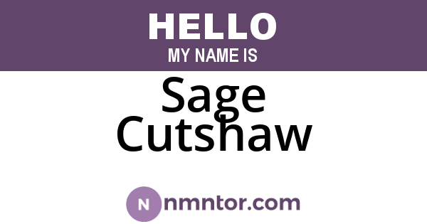 Sage Cutshaw
