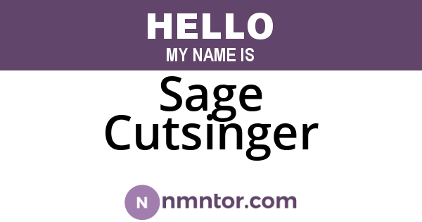 Sage Cutsinger