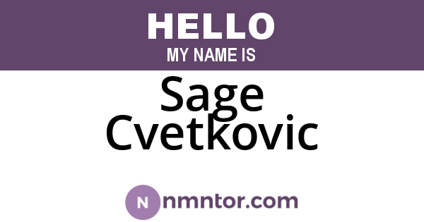 Sage Cvetkovic