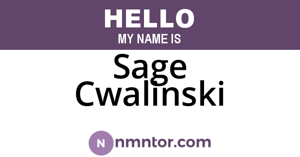 Sage Cwalinski