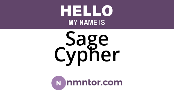Sage Cypher