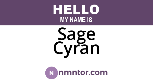 Sage Cyran