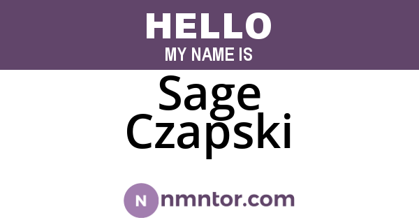 Sage Czapski