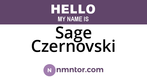 Sage Czernovski