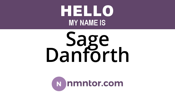 Sage Danforth