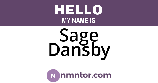 Sage Dansby