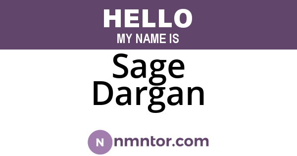 Sage Dargan