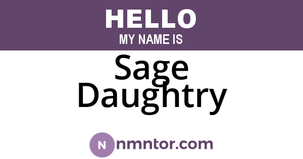 Sage Daughtry