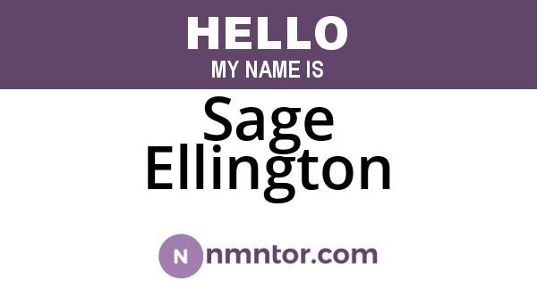 Sage Ellington