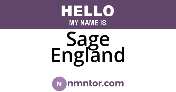 Sage England