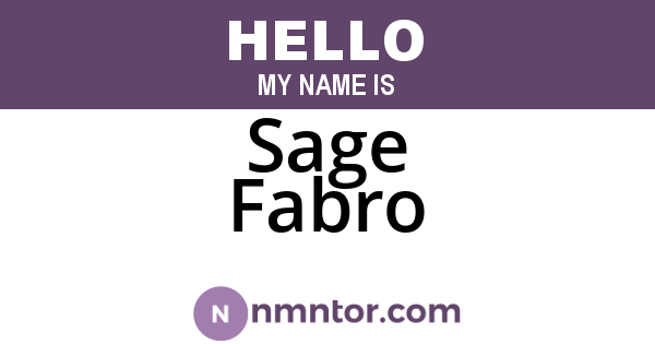 Sage Fabro