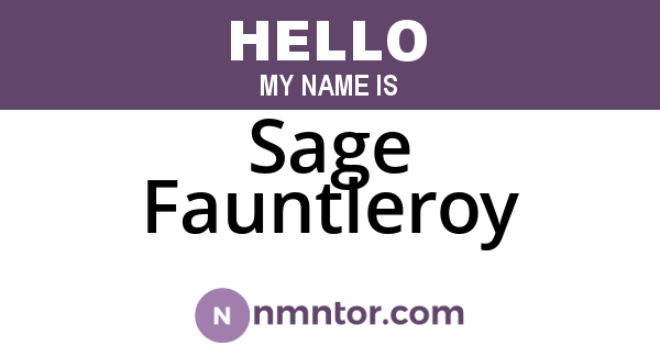 Sage Fauntleroy
