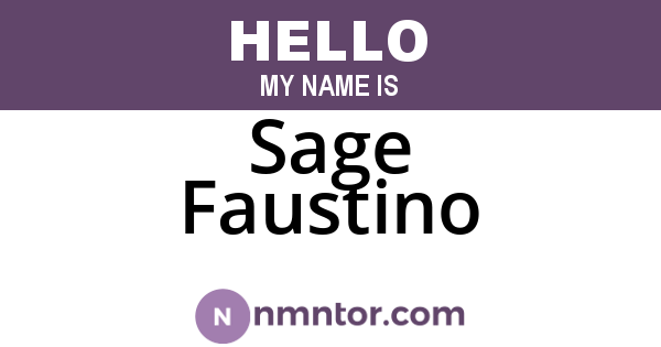 Sage Faustino