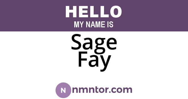 Sage Fay