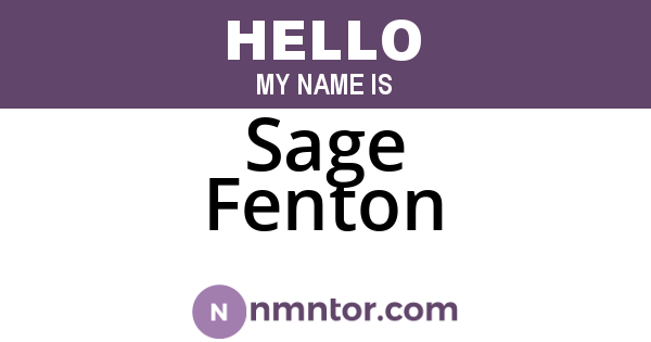 Sage Fenton