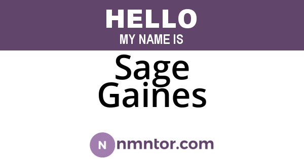 Sage Gaines