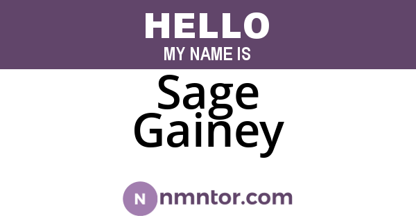 Sage Gainey