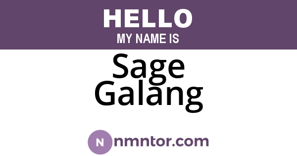 Sage Galang