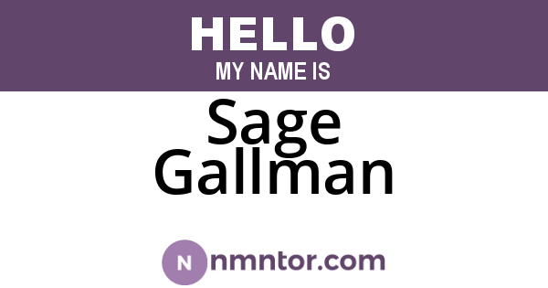 Sage Gallman