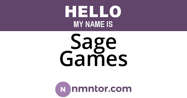 Sage Games