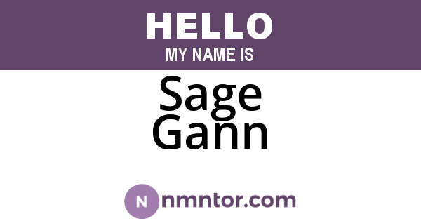 Sage Gann
