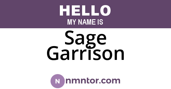 Sage Garrison