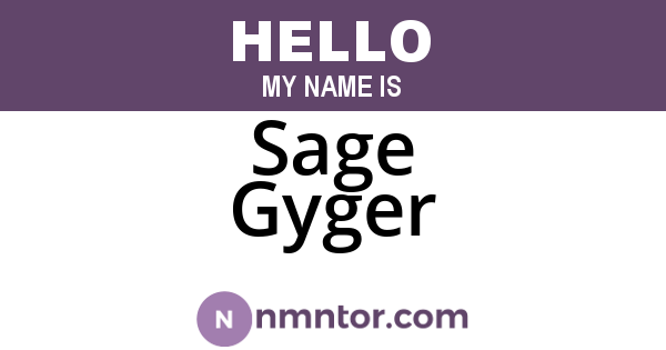 Sage Gyger
