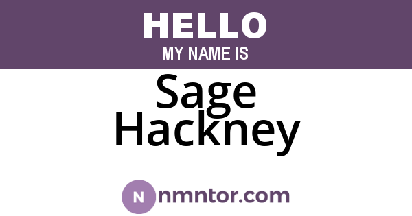 Sage Hackney