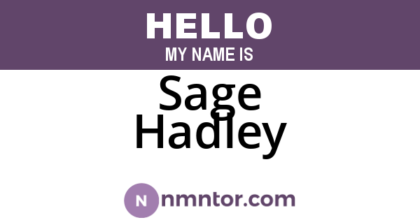 Sage Hadley