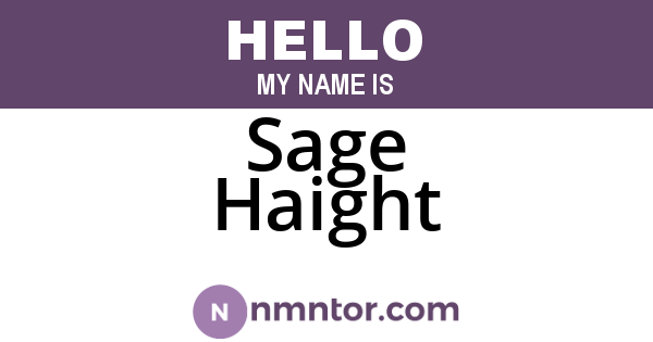 Sage Haight
