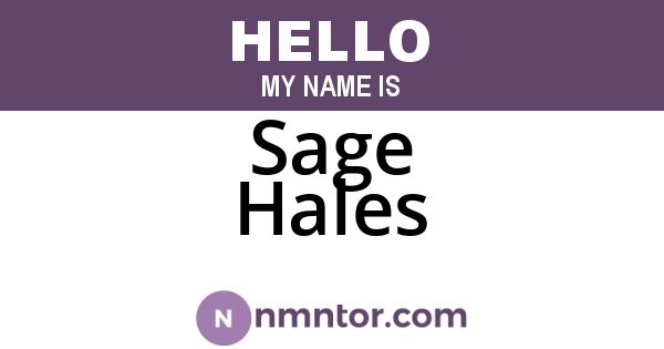 Sage Hales