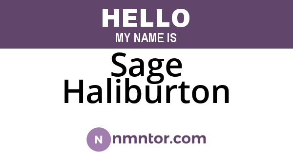 Sage Haliburton