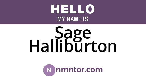 Sage Halliburton