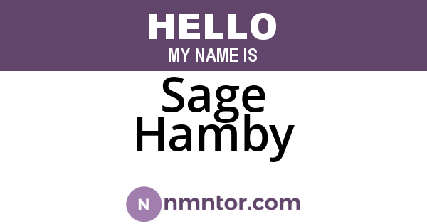Sage Hamby