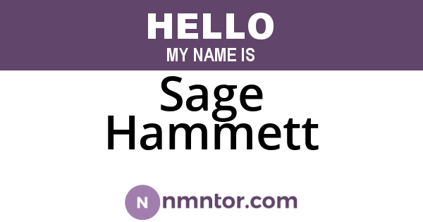 Sage Hammett
