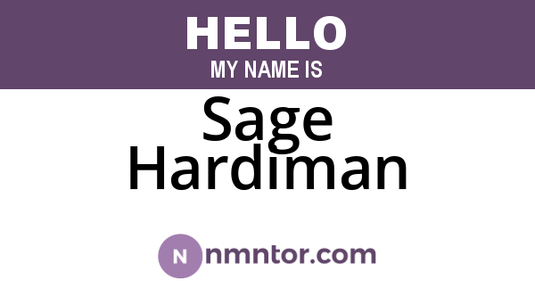 Sage Hardiman