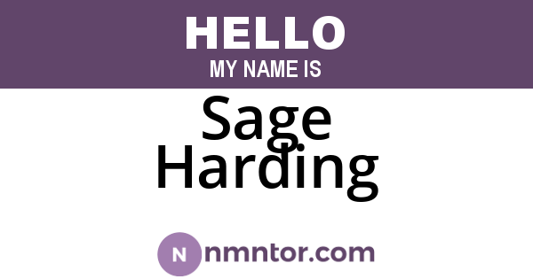 Sage Harding
