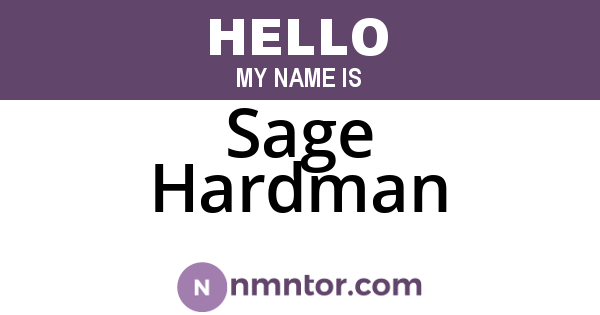 Sage Hardman