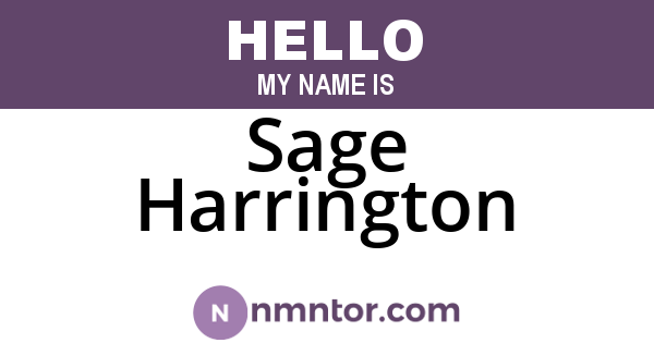 Sage Harrington