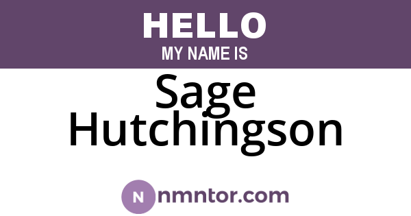Sage Hutchingson
