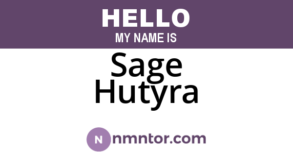 Sage Hutyra