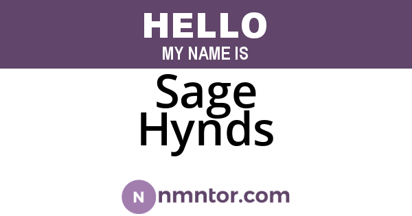 Sage Hynds