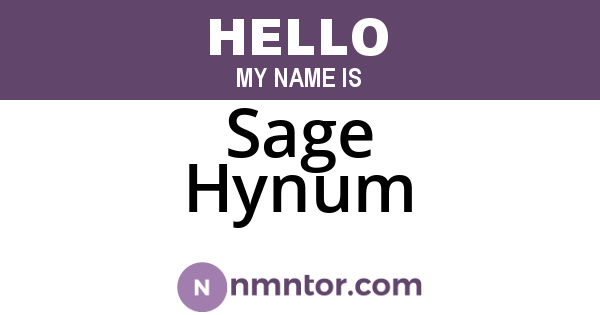 Sage Hynum