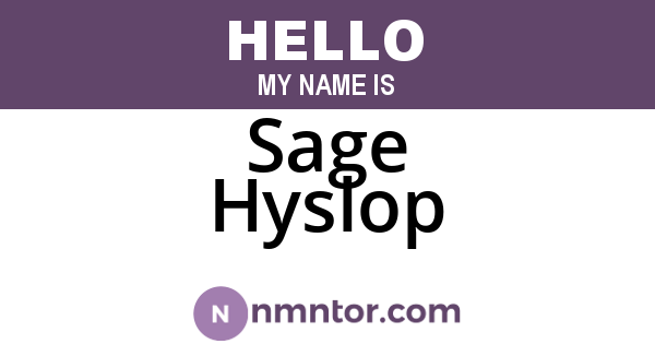 Sage Hyslop