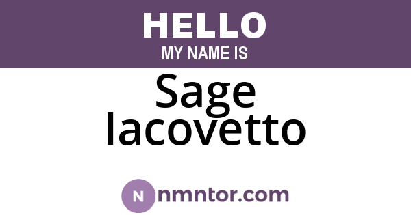 Sage Iacovetto
