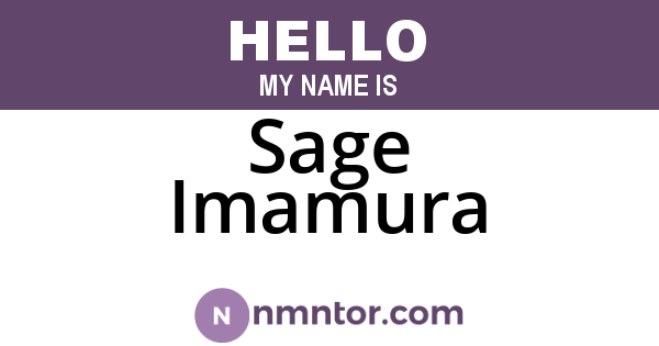 Sage Imamura